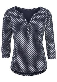 Lascana Blusenshirt Kurzarmbluse Damen - navy