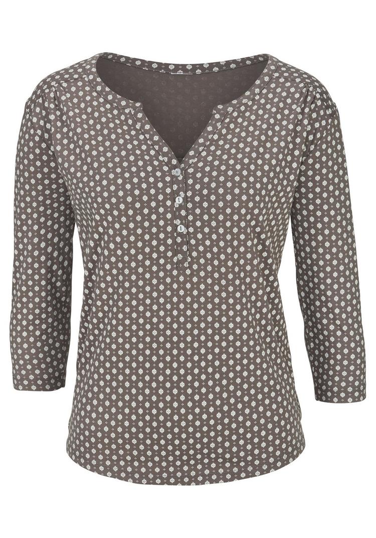 Lascana Lascana Blusenshirt Kurzarmbluse Damen - taupe - 0 | SportScheck