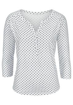 Lascana Blusenshirt Kurzarmbluse Damen offwhite