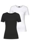 Lascana T-Shirt T-Shirt Damen - wei&szlig; + schwarz