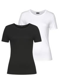 Lascana T-Shirt T-Shirt Damen - wei&szlig; + schwarz