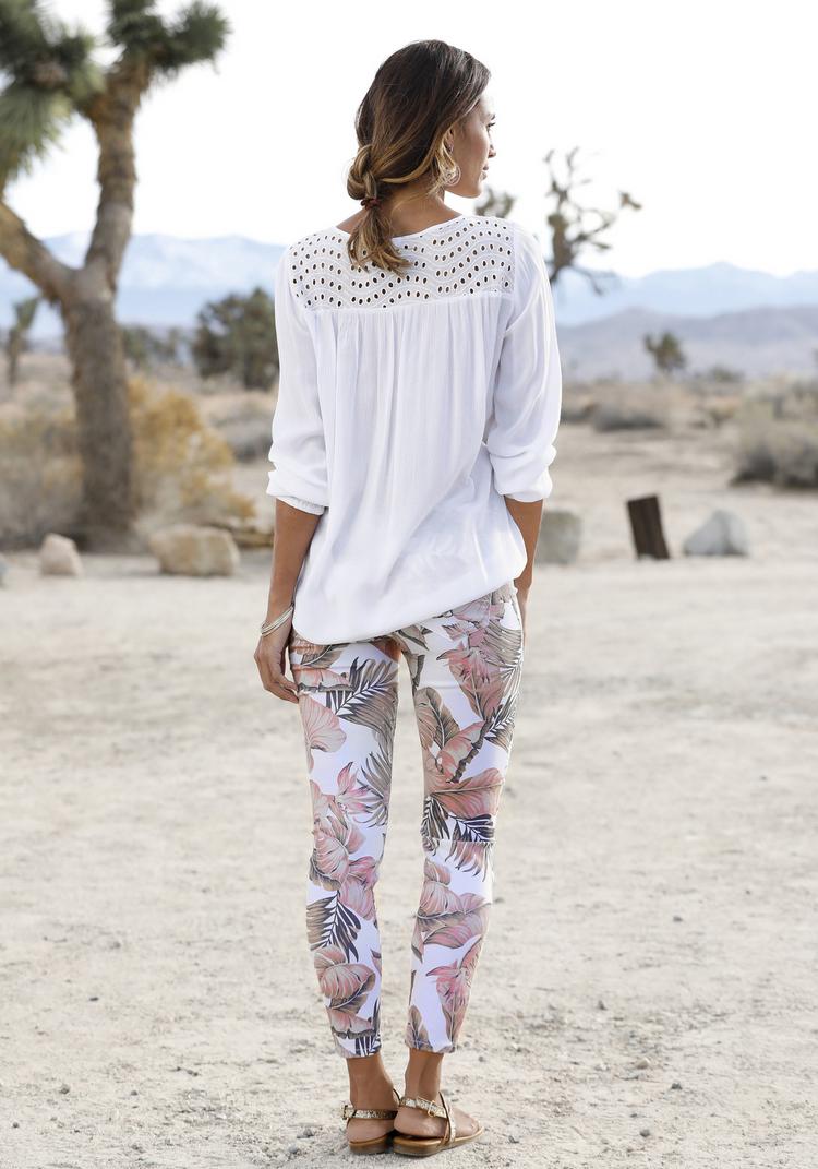 Lascana Lascana Crepebluse Langarmbluse Damen - wei&szlig; - 2 | SportScheck