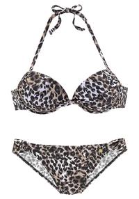 Lascana Push-Up-Bikini Bikini Set Damen - braun-bedruckt