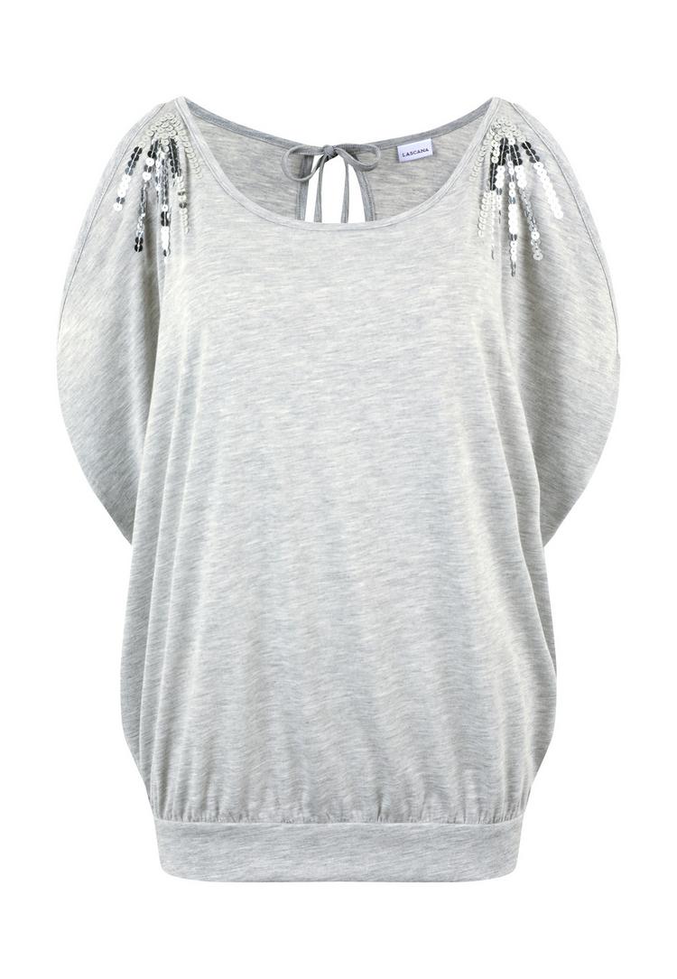 Lascana Lascana Strandshirt T-Shirt Damen - grau-meliert - 0 | SportScheck