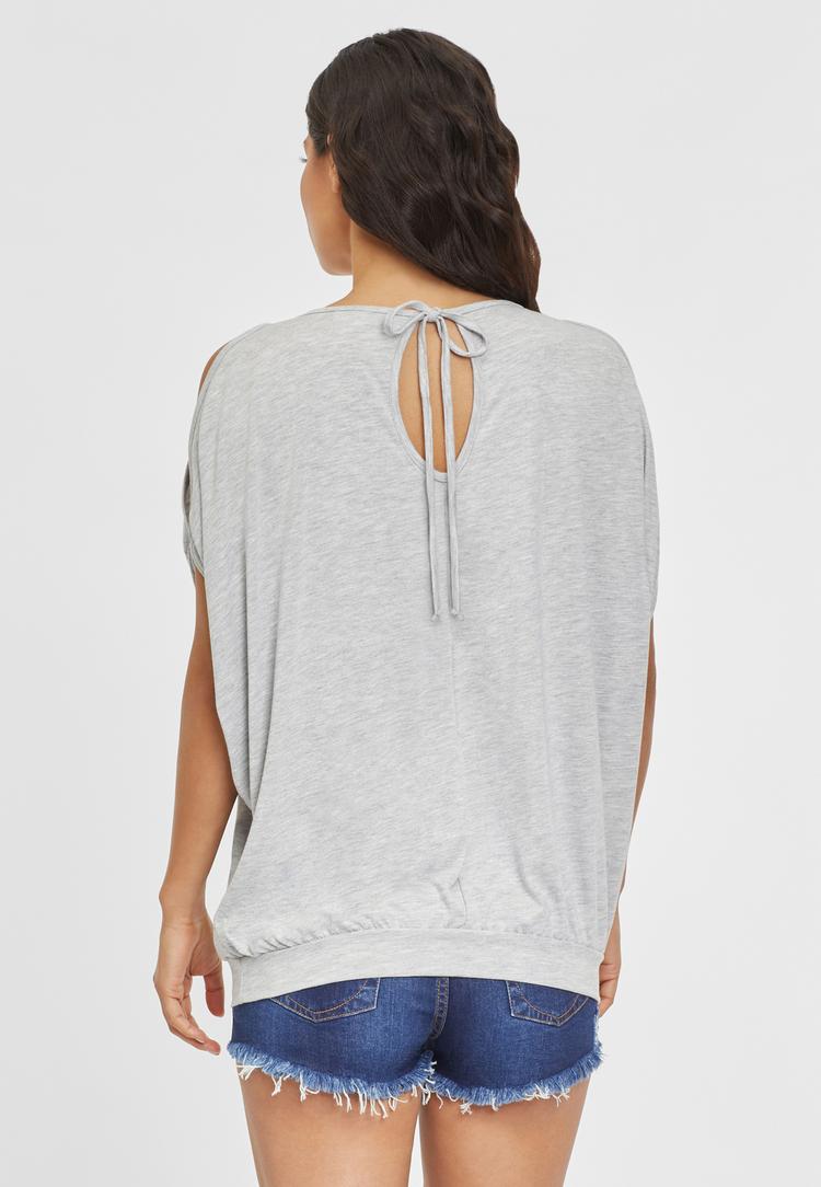 Lascana Lascana Strandshirt T-Shirt Damen - grau-meliert - 2 | SportScheck