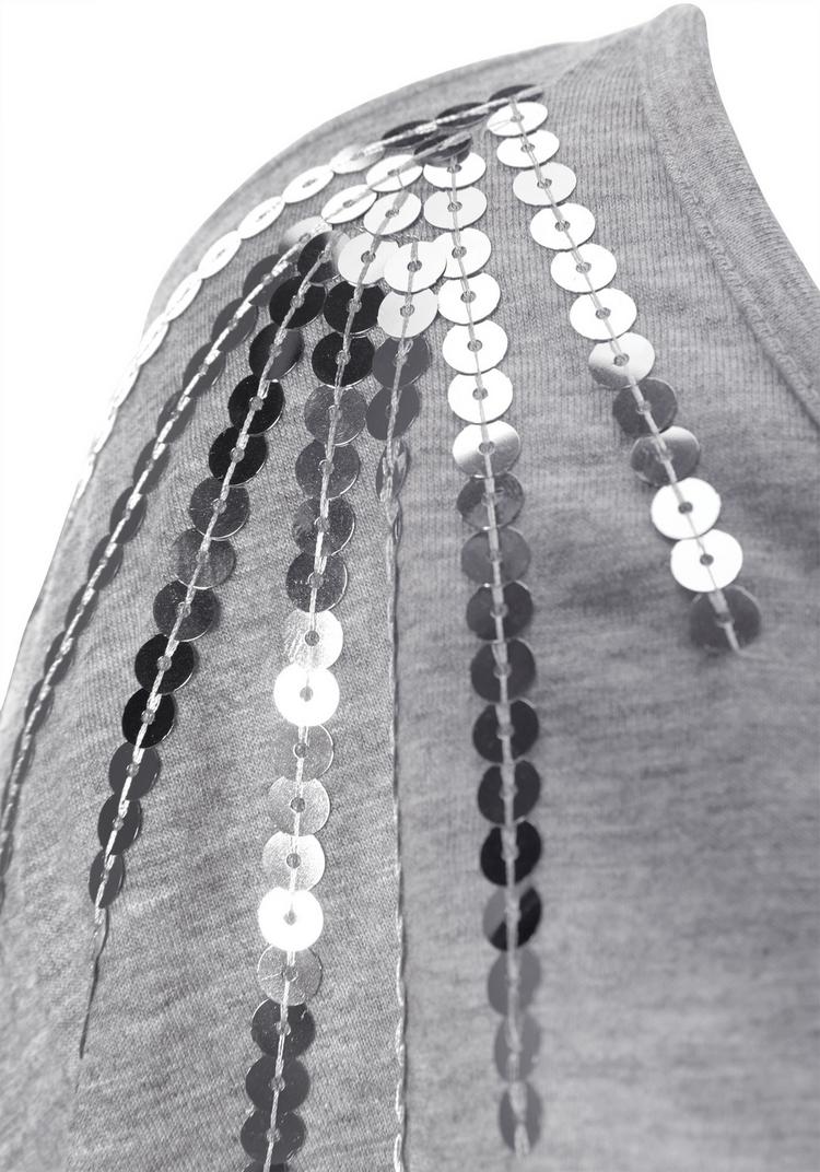 Lascana Lascana Strandshirt T-Shirt Damen - grau-meliert - 3 | SportScheck