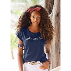 Rückansicht von BEACH TIME T-Shirt T-Shirt Damen marine