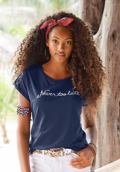 Rückansicht von BEACH TIME T-Shirt T-Shirt Damen marine
