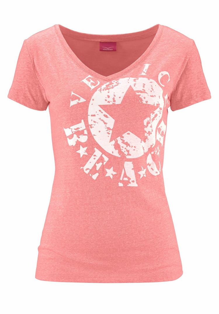VENICE BEACH VENICE BEACH Strandshirt T-Shirt Damen - neonkoralle-meliert - 0 | SportScheck