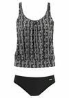 Lascana Oversize-Tankini Bikini Set Damen - schwarz-bedruckt