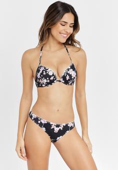 Rückansicht von sunseeker Push-Up-Bikini-Top Bikini Oberteil Damen schwarz-bedruckt