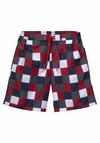 Buffalo Badeshorts Badehose Herren - rot-marine-kariert