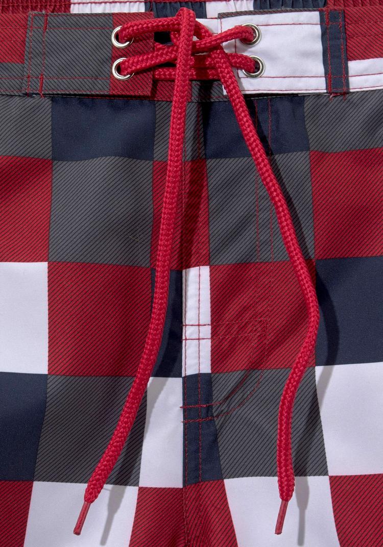 Buffalo Buffalo Badeshorts Badehose Herren - rot-marine-kariert - 1 | SportScheck