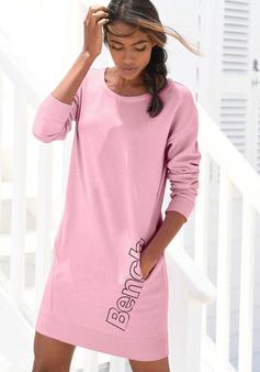 Rückansicht von Bench Sweatkleid Jerseykleid Damen rosa-schwarz