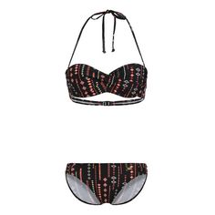 Buffalo Bügel-Bandeau-Bikini Bikini Set Damen schwarz-bedruckt