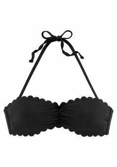 Lascana Bandeau-Bikini-Top Bikini Oberteil Damen schwarz