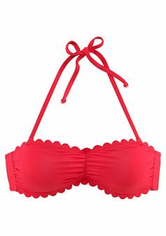 Lascana Bandeau-Bikini-Top Bikini Oberteil Damen rot