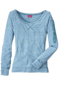 VENICE BEACH Langarmshirt Langarmshirt Damen türkis-meliert