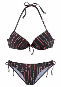 Buffalo Push-Up-Bikini Bikini Set Damen - schwarz-bedruckt