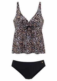 Lascana Bügel-Tankini Bikini Set Damen braun-bedruckt
