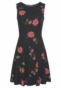 BEACH TIME Strandkleid Tr&auml;gerkleid Damen - schwarz-rot