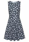 BEACH TIME Strandkleid Tr&auml;gerkleid Damen - graublau-bedruckt
