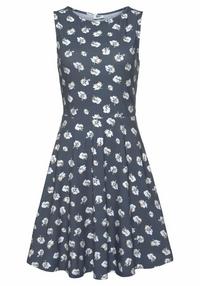 BEACH TIME Strandkleid Tr&auml;gerkleid Damen - graublau-bedruckt