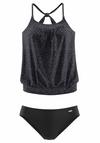 VENICE BEACH Tankini Bikini Set Damen - schwarz-grau