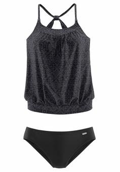 VENICE BEACH Tankini Bikini Set Damen schwarz-grau