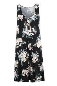 Lascana Strandkleid Tr&auml;gerkleid Damen - schwarz-bedruckt