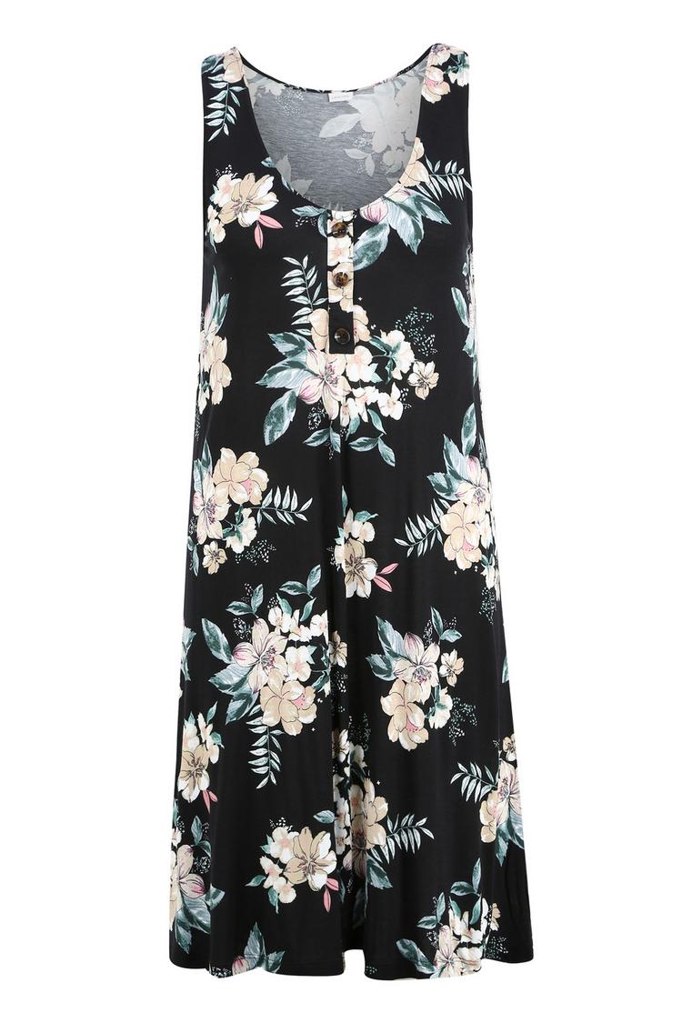 Lascana Lascana Strandkleid Tr&auml;gerkleid Damen - schwarz-bedruckt - 0 | SportScheck