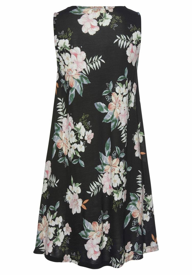 Lascana Lascana Strandkleid Tr&auml;gerkleid Damen - schwarz-bedruckt - 0 | SportScheck