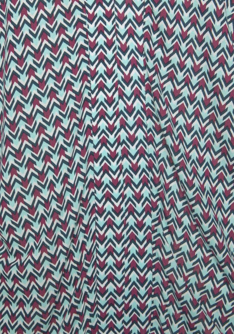 Buffalo Buffalo 3/4-Arm-Shirt Longshirt Damen - t&uuml;rkis-rot-bedruckt - 0 | SportScheck