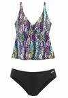 Lascana B&uuml;gel-Tankini Bikini Set Damen - schwarz-bedruckt