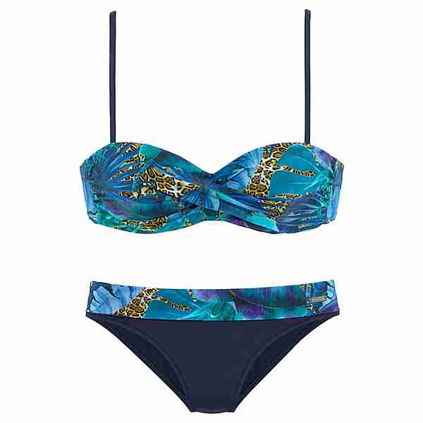 Lascana Bügel-Bandeau-Bikini Bikini Set Damen blau-bedruckt