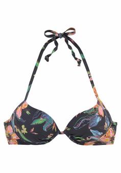 Lascana Push-Up-Bikini-Top Bikini Oberteil Damen anthrazit-bedruckt