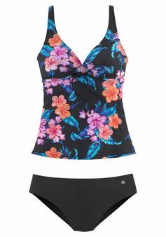 Lascana Bügel-Tankini Bikini Set Damen schwarz-bunt-bedruckt