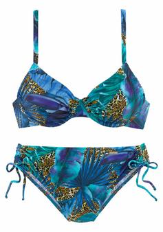 Lascana Bügel-Bikini Bikini Set Damen blau-bedruckt