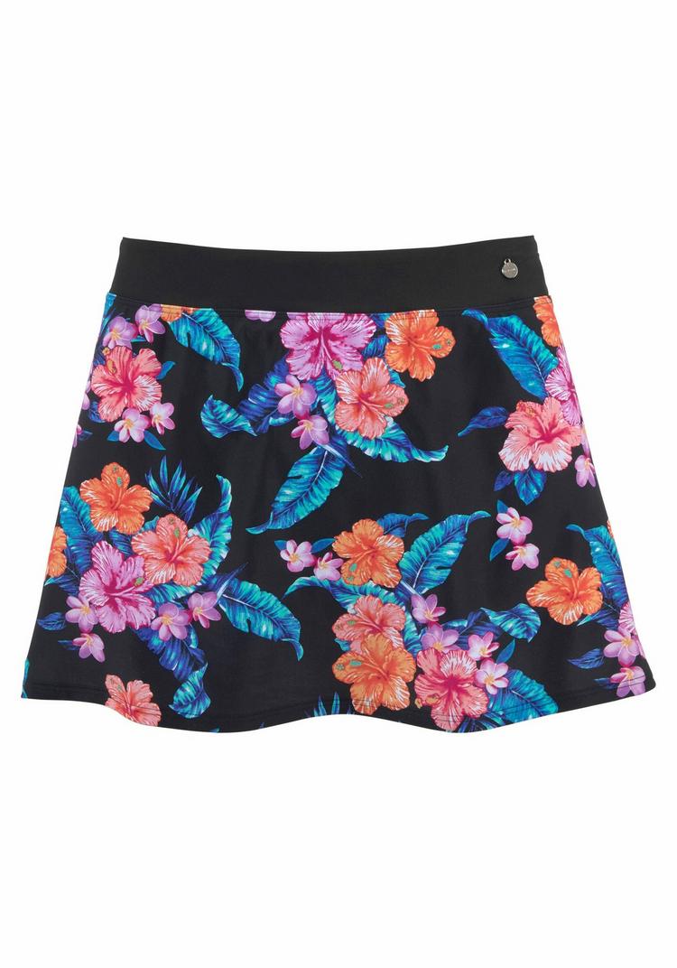 Lascana Lascana Bade-Rock Bikini Hose Damen - schwarz-bedruckt-bunt - 0 | SportScheck