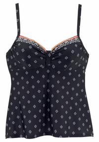 Lascana B&uuml;gel-Tankini-Top Bikini Oberteil Damen - schwarz-bedruckt