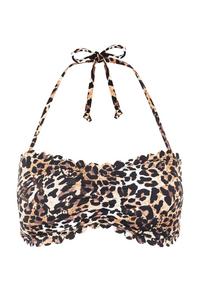 Lascana Bandeau-Bikini-Top Bikini Oberteil Damen - braun-bedruckt