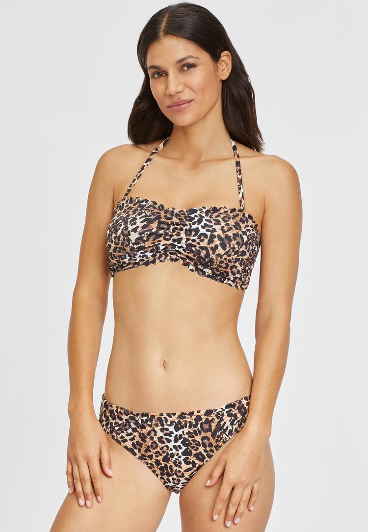 Lascana Lascana Bandeau-Bikini-Top Bikini Oberteil Damen - braun-bedruckt - 1 | SportScheck