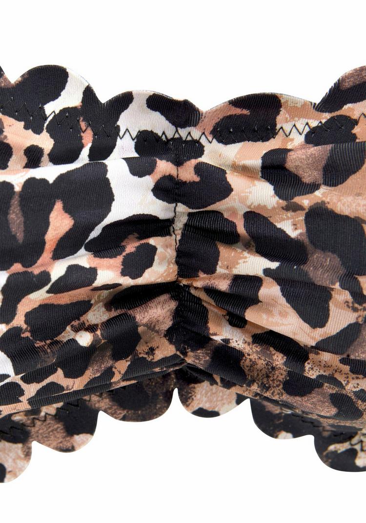 Lascana Lascana Bandeau-Bikini-Top Bikini Oberteil Damen - braun-bedruckt - 3 | SportScheck