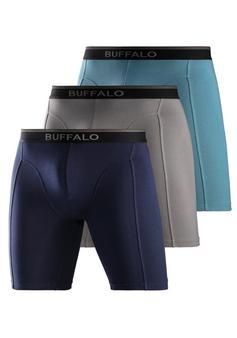 Buffalo Langer Boxer Boxershorts Herren blau grau navy