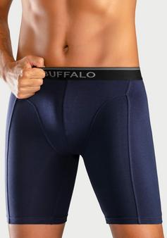 Rückansicht von Buffalo Langer Boxer Boxershorts Herren blau grau navy
