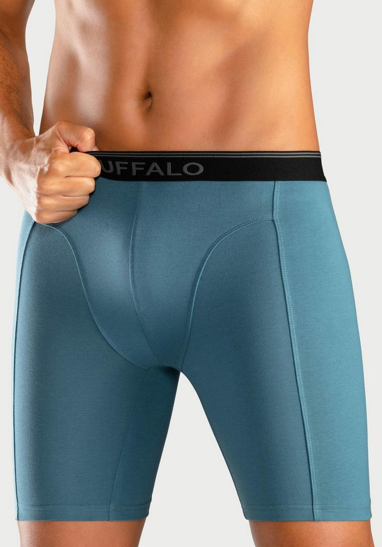 Buffalo Buffalo Langer Boxer Unterhose Herren - blau - grau - navy - 1 | SportScheck