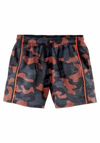 Bench Badeshorts Badehose Herren - schwarz-orange
