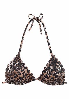 Lascana Triangel-Bikini-Top Bikini Oberteil Damen braun-bedruckt