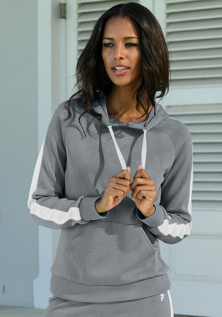 Bench Bench Kapuzensweatshirt Hoodie Damen - stone-wei&szlig; - 0 | SportScheck