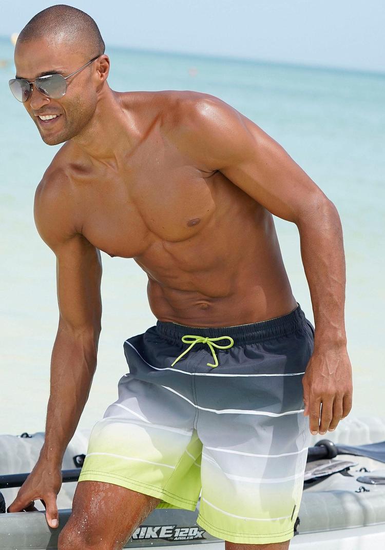 Bench Bench Badeshorts Badehose Herren - grau-gelb - 0 | SportScheck